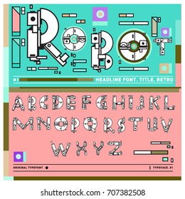 Vector of colorful Retro alphabet. Unique fonts for design and illustration template with techno and robot style. Typography for poster and headline publication.