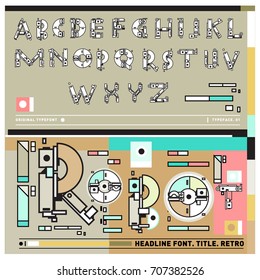 Vector of colorful Retro alphabet. Unique fonts for design and illustration template with techno and robot style. Typography for poster and headline publication.