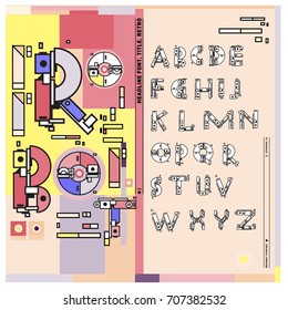 Vector of colorful Retro alphabet. Unique fonts for design and illustration template with techno and robot style. Typography for poster and headline publication.