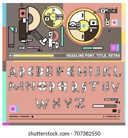 Vector of colorful Retro alphabet. Unique fonts for design and illustration template with techno and robot style. Typography for poster and headline publication.