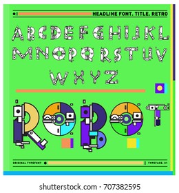 Vector of colorful Retro alphabet. Unique fonts for design and illustration template with techno and robot style. Typography for poster and headline publication.