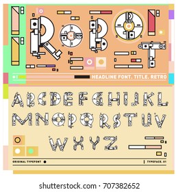 Vector of colorful Retro alphabet. Unique fonts for design and illustration template with techno and robot style. Typography for poster and headline publication.
