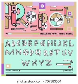 Vector of colorful Retro alphabet. Unique fonts for design and illustration template with techno and robot style. Typography for poster and headline publication.