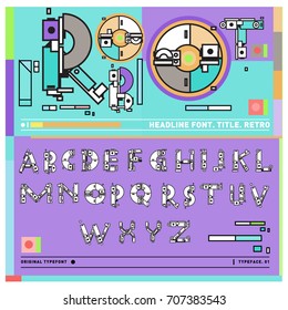 Vector of colorful Retro alphabet. Unique fonts for design and illustration template with techno and robot style. Typography for poster and headline publication.