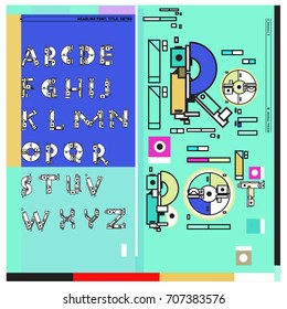 Vector of colorful Retro alphabet. Unique fonts for design and illustration template with techno and robot style. Typography for poster and headline publication.