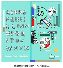 Vector of colorful Retro alphabet. Unique fonts for design and illustration template with techno and robot style. Typography for poster and headline publication.