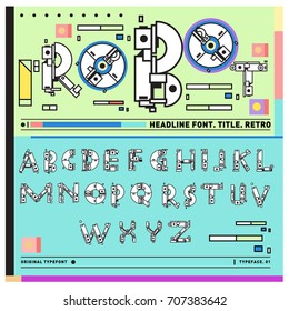 Vector of colorful Retro alphabet. Unique fonts for design and illustration template with techno and robot style. Typography for poster and headline publication.