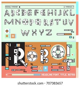 Vector of colorful Retro alphabet. Unique fonts for design and illustration template with techno and robot style. Typography for poster and headline publication.