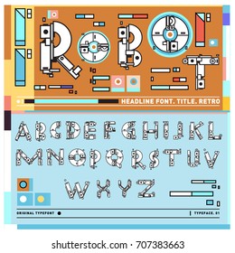 Vector of colorful Retro alphabet. Unique fonts for design and illustration template with techno and robot style. Typography for poster and headline publication.