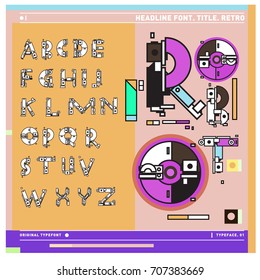 Vector of colorful Retro alphabet. Unique fonts for design and illustration template with techno and robot style. Typography for poster and headline publication.