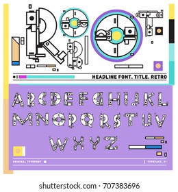 Vector of colorful Retro alphabet. Unique fonts for design and illustration template with techno and robot style. Typography for poster and headline publication.