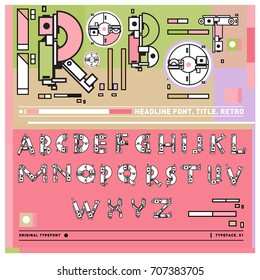 Vector of colorful Retro alphabet. Unique fonts for design and illustration template with techno and robot style. Typography for poster and headline publication.