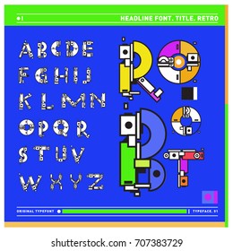 Vector of colorful Retro alphabet. Unique fonts for design and illustration template with techno and robot style. Typography for poster and headline publication.