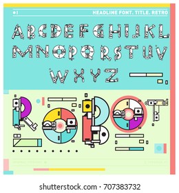 Vector of colorful Retro alphabet. Unique fonts for design and illustration template with techno and robot style. Typography for poster and headline publication.