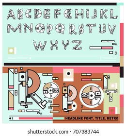 Vector of colorful Retro alphabet. Unique fonts for design and illustration template with techno and robot style. Typography for poster and headline publication.