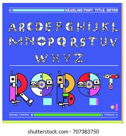 Vector of colorful Retro alphabet. Unique fonts for design and illustration template with techno and robot style. Typography for poster and headline publication.