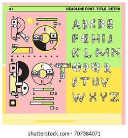 Vector of colorful Retro alphabet. Unique fonts for design and illustration template with techno and robot style. Typography for poster and headline publication.