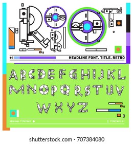 Vector of colorful Retro alphabet. Unique fonts for design and illustration template with techno and robot style. Typography for poster and headline publication.