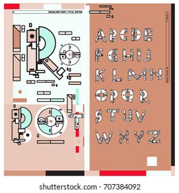 Vector of colorful Retro alphabet. Unique fonts for design and illustration template with techno and robot style. Typography for poster and headline publication.