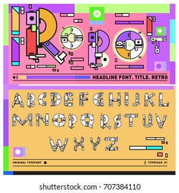 Vector of colorful Retro alphabet. Unique fonts for design and illustration template with techno and robot style. Typography for poster and headline publication.
