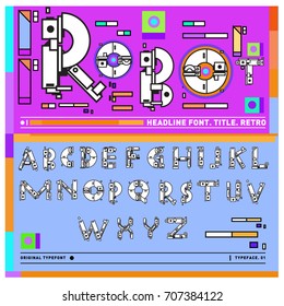 Vector of colorful Retro alphabet. Unique fonts for design and illustration template with techno and robot style. Typography for poster and headline publication.