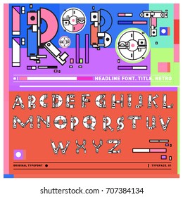Vector of colorful Retro alphabet. Unique fonts for design and illustration template with techno and robot style. Typography for poster and headline publication.
