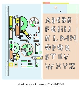 Vector of colorful Retro alphabet. Unique fonts for design and illustration template with techno and robot style. Typography for poster and headline publication.
