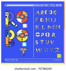 Vector of colorful Retro alphabet. Unique fonts for design and illustration template with techno and robot style. Typography for poster and headline publication.