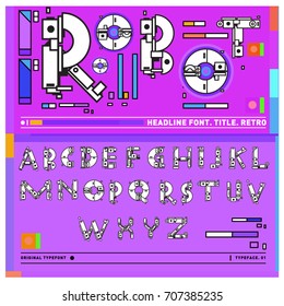 Vector of colorful Retro alphabet. Unique fonts for design and illustration template with techno and robot style. Typography for poster and headline publication.