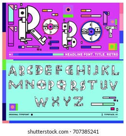 Vector of colorful Retro alphabet. Unique fonts for design and illustration template with techno and robot style. Typography for poster and headline publication.