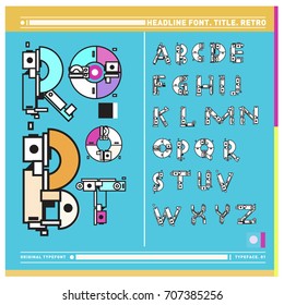 Vector of colorful Retro alphabet. Unique fonts for design and illustration template with techno and robot style. Typography for poster and headline publication.