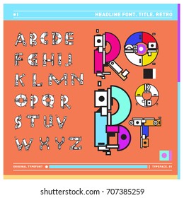Vector of colorful Retro alphabet. Unique fonts for design and illustration template with techno and robot style. Typography for poster and headline publication.