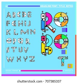 Vector of colorful Retro alphabet. Unique fonts for design and illustration template with techno and robot style. Typography for poster and headline publication.