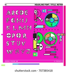 Vector of colorful Retro alphabet. Unique fonts for design and illustration template with techno and robot style. Typography for poster and headline publication.