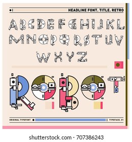 Vector of colorful Retro alphabet. Unique fonts for design and illustration template with techno and robot style. Typography for poster and headline publication.