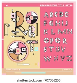 Vector of colorful Retro alphabet. Unique fonts for design and illustration template with techno and robot style. Typography for poster and headline publication.