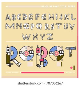 Vector of colorful Retro alphabet. Unique fonts for design and illustration template with techno and robot style. Typography for poster and headline publication.