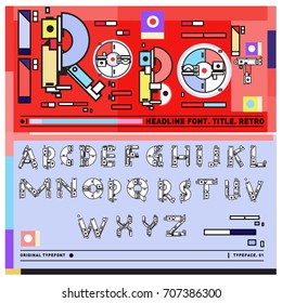 Vector of colorful Retro alphabet. Unique fonts for design and illustration template with techno and robot style. Typography for poster and headline publication.