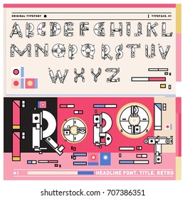 Vector of colorful Retro alphabet. Unique fonts for design and illustration template with techno and robot style. Typography for poster and headline publication.