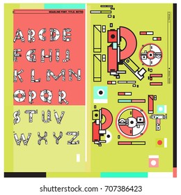 Vector of colorful Retro alphabet. Unique fonts for design and illustration template with techno and robot style. Typography for poster and headline publication.