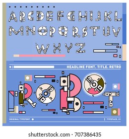 Vector of colorful Retro alphabet. Unique fonts for design and illustration template with techno and robot style. Typography for poster and headline publication.
