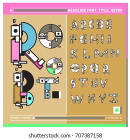 Vector of colorful Retro alphabet. Unique fonts for design and illustration template with techno and robot style. Typography for poster and headline publication.