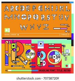 Vector of colorful Retro alphabet. Unique fonts for design and illustration template with techno and robot style. Typography for poster and headline publication.