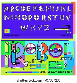 Vector of colorful Retro alphabet. Unique fonts for design and illustration template with techno and robot style. Typography for poster and headline publication.