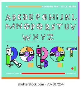Vector of colorful Retro alphabet. Unique fonts for design and illustration template with techno and robot style. Typography for poster and headline publication.