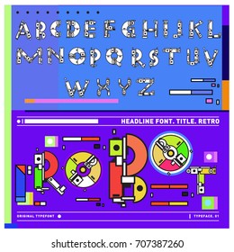 Vector of colorful Retro alphabet. Unique fonts for design and illustration template with techno and robot style. Typography for poster and headline publication.