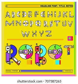 Vector of colorful Retro alphabet. Unique fonts for design and illustration template with techno and robot style. Typography for poster and headline publication.
