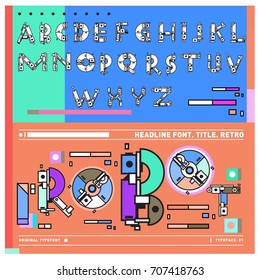 Vector of colorful Retro alphabet. Unique fonts for design and illustration template with techno and robot style. Typography for poster and headline publication.