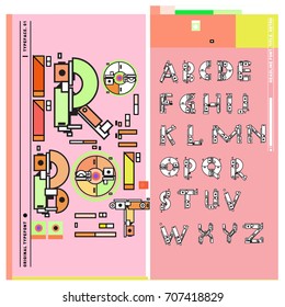 Vector of colorful Retro alphabet. Unique fonts for design and illustration template with techno and robot style. Typography for poster and headline publication.