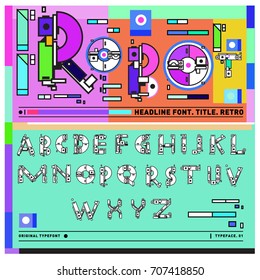 Vector of colorful Retro alphabet. Unique fonts for design and illustration template with techno and robot style. Typography for poster and headline publication.